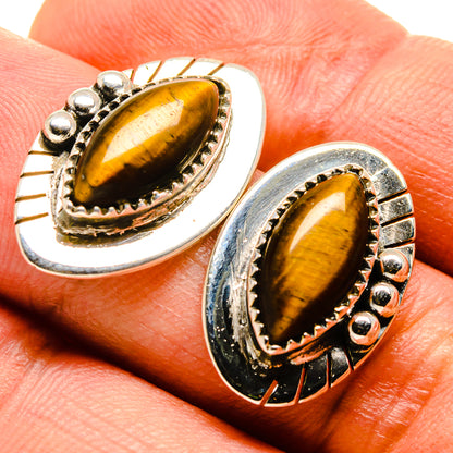 Tiger Eye Earrings handcrafted by Ana Silver Co - EARR414593