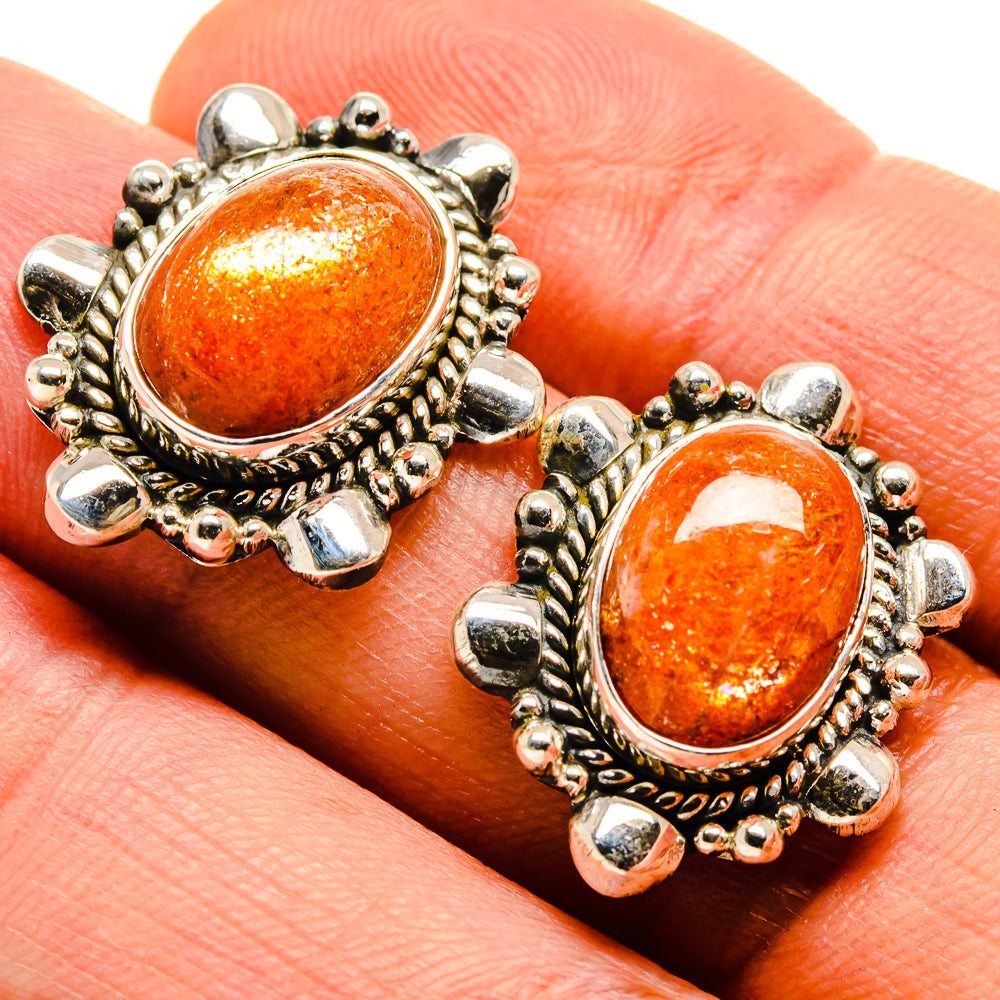 Sunstone Earrings handcrafted by Ana Silver Co - EARR414609
