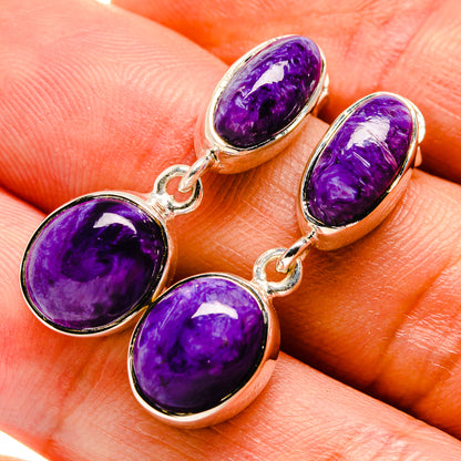 Charoite Earrings handcrafted by Ana Silver Co - EARR414611