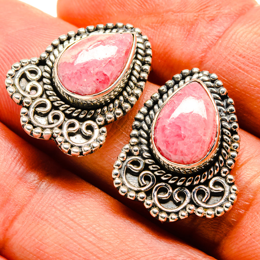 Rhodochrosite Earrings handcrafted by Ana Silver Co - EARR414612