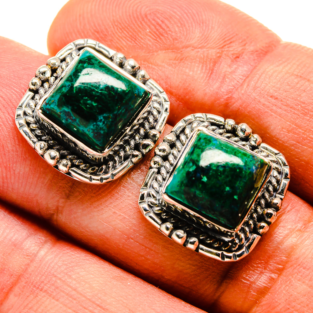 Chrysocolla Earrings handcrafted by Ana Silver Co - EARR414615