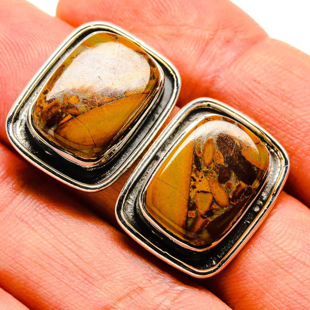 Bamboo Jasper Earrings handcrafted by Ana Silver Co - EARR414617