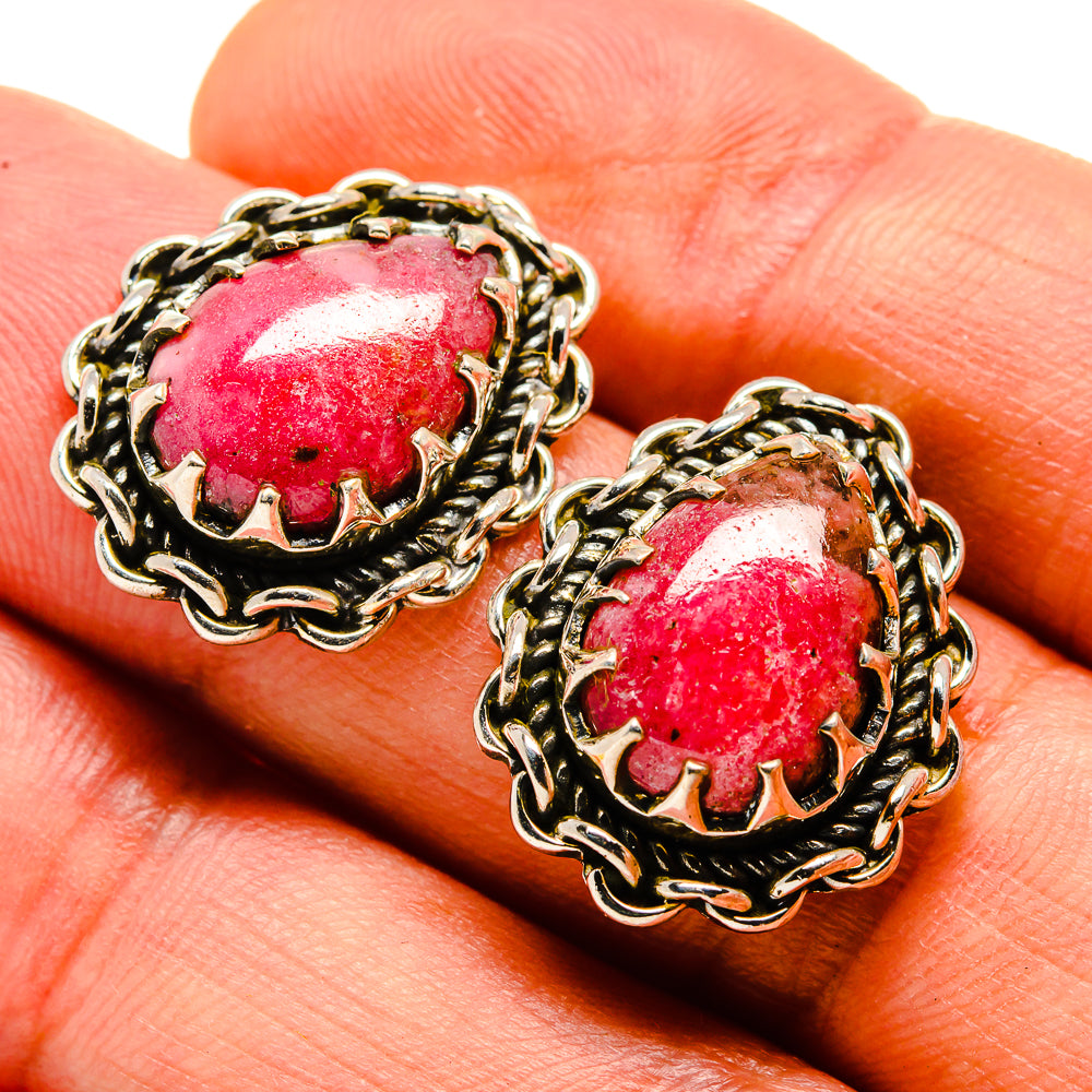 Rhodonite Earrings handcrafted by Ana Silver Co - EARR414618