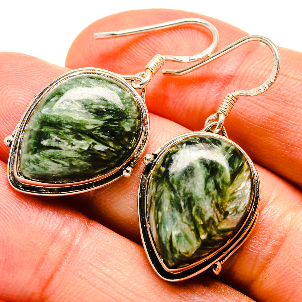 Seraphinite Earrings handcrafted by Ana Silver Co - EARR414628