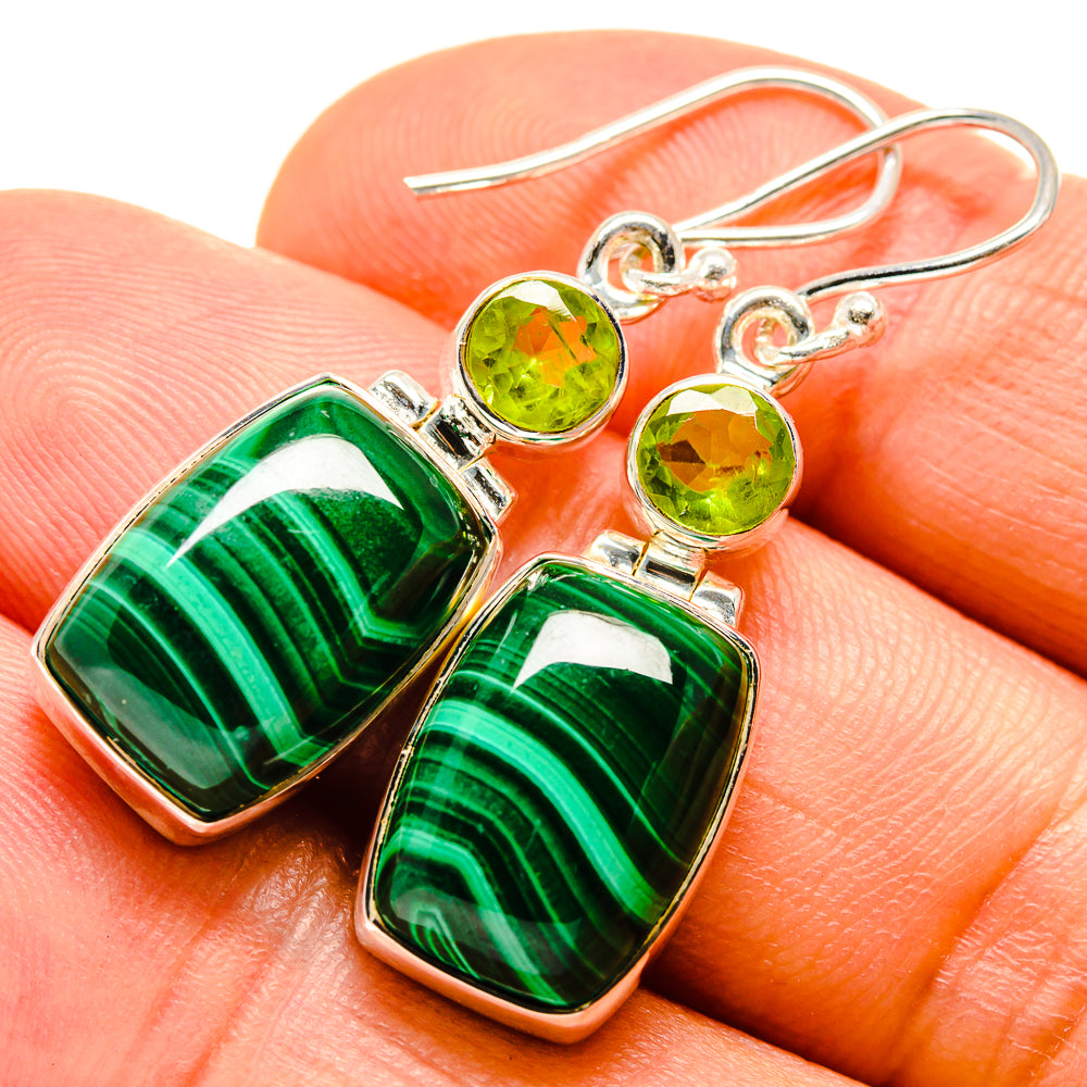 Malachite Earrings handcrafted by Ana Silver Co - EARR414633