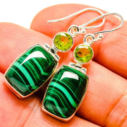 Malachite Earrings handcrafted by Ana Silver Co - EARR414633