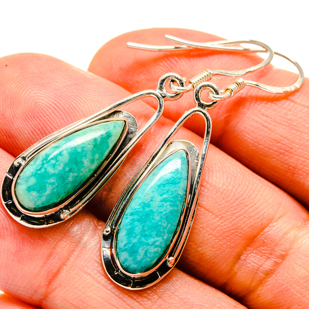 Amazonite Earrings handcrafted by Ana Silver Co - EARR414639