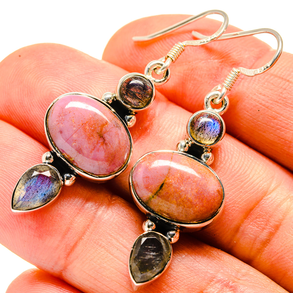 Rhodonite Earrings handcrafted by Ana Silver Co - EARR414641