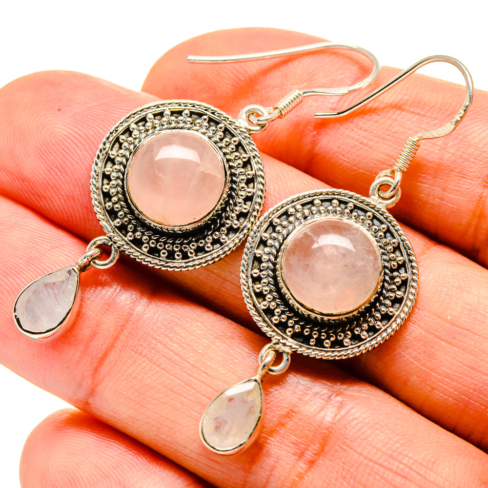 Rose Quartz Earrings handcrafted by Ana Silver Co - EARR414648
