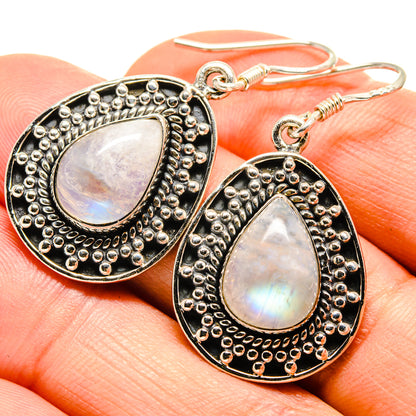 Rainbow Moonstone Earrings handcrafted by Ana Silver Co - EARR414649