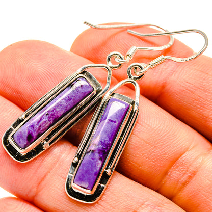 Charoite Earrings handcrafted by Ana Silver Co - EARR414652