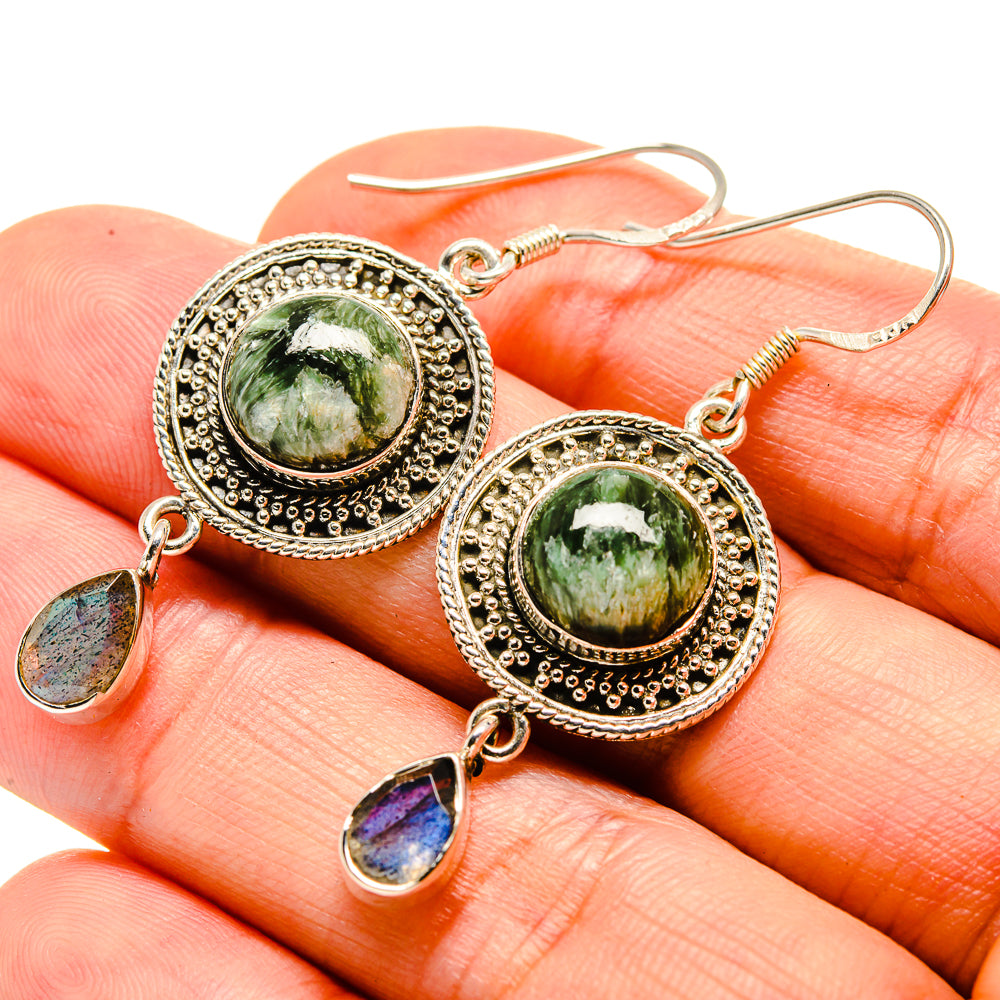 Seraphinite Earrings handcrafted by Ana Silver Co - EARR414653