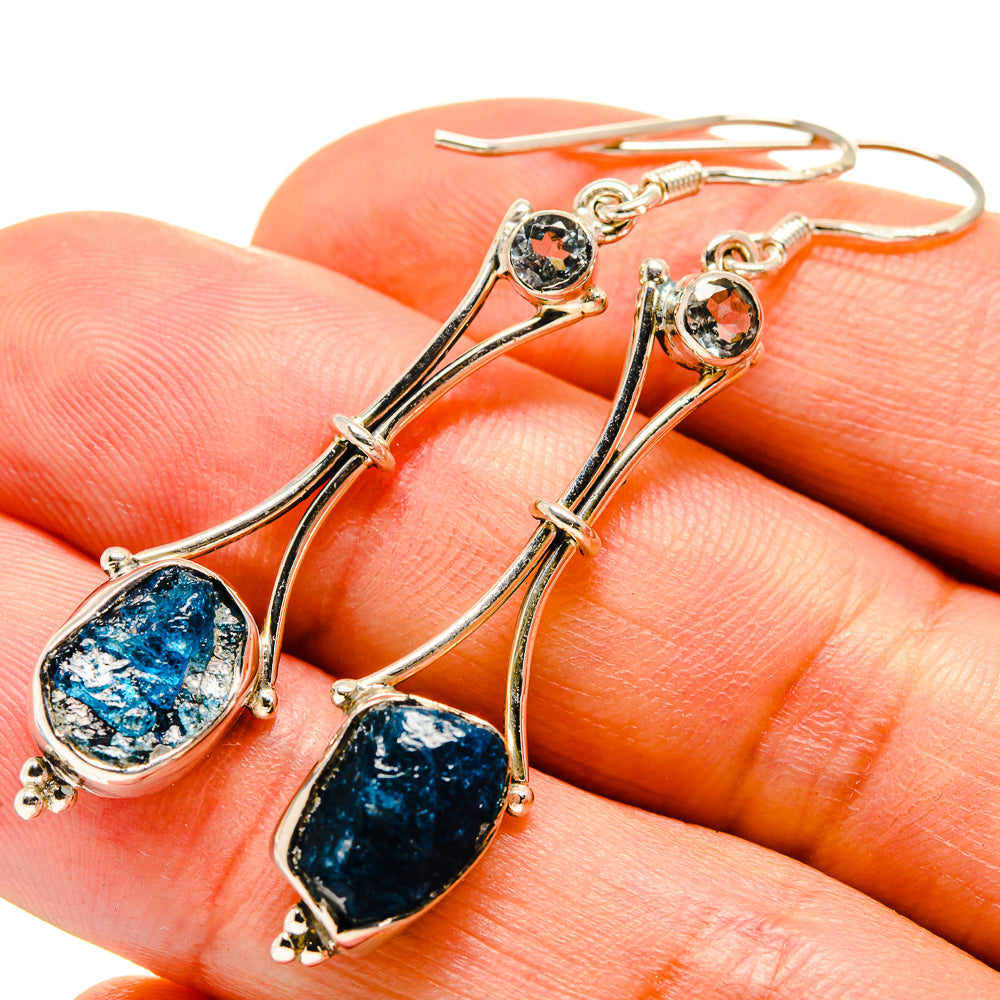 Blue Fluorite Earrings handcrafted by Ana Silver Co - EARR414658