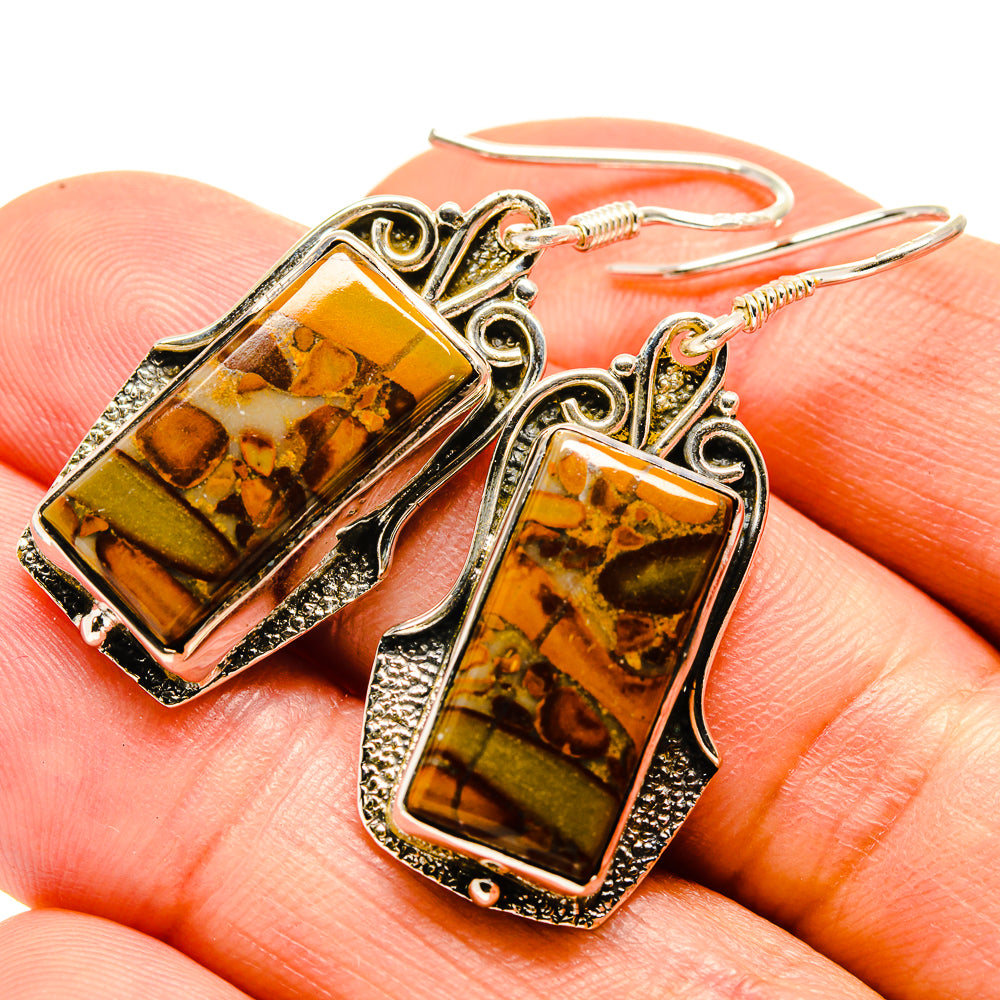 Bamboo Jasper Earrings handcrafted by Ana Silver Co - EARR414661