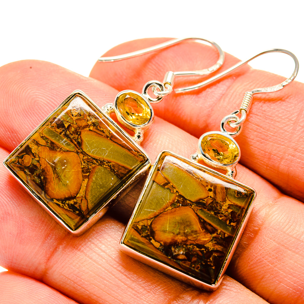 Bamboo Jasper Earrings handcrafted by Ana Silver Co - EARR414663