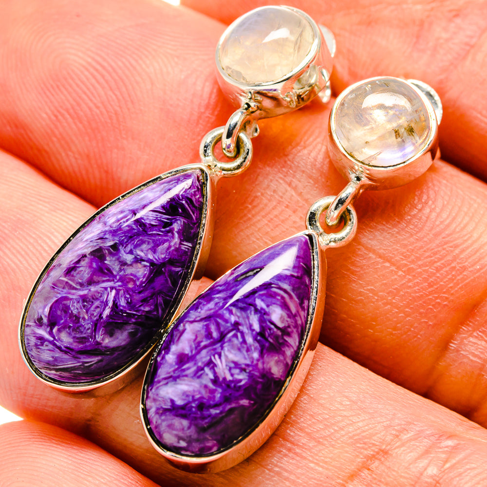 Charoite Earrings handcrafted by Ana Silver Co - EARR414665