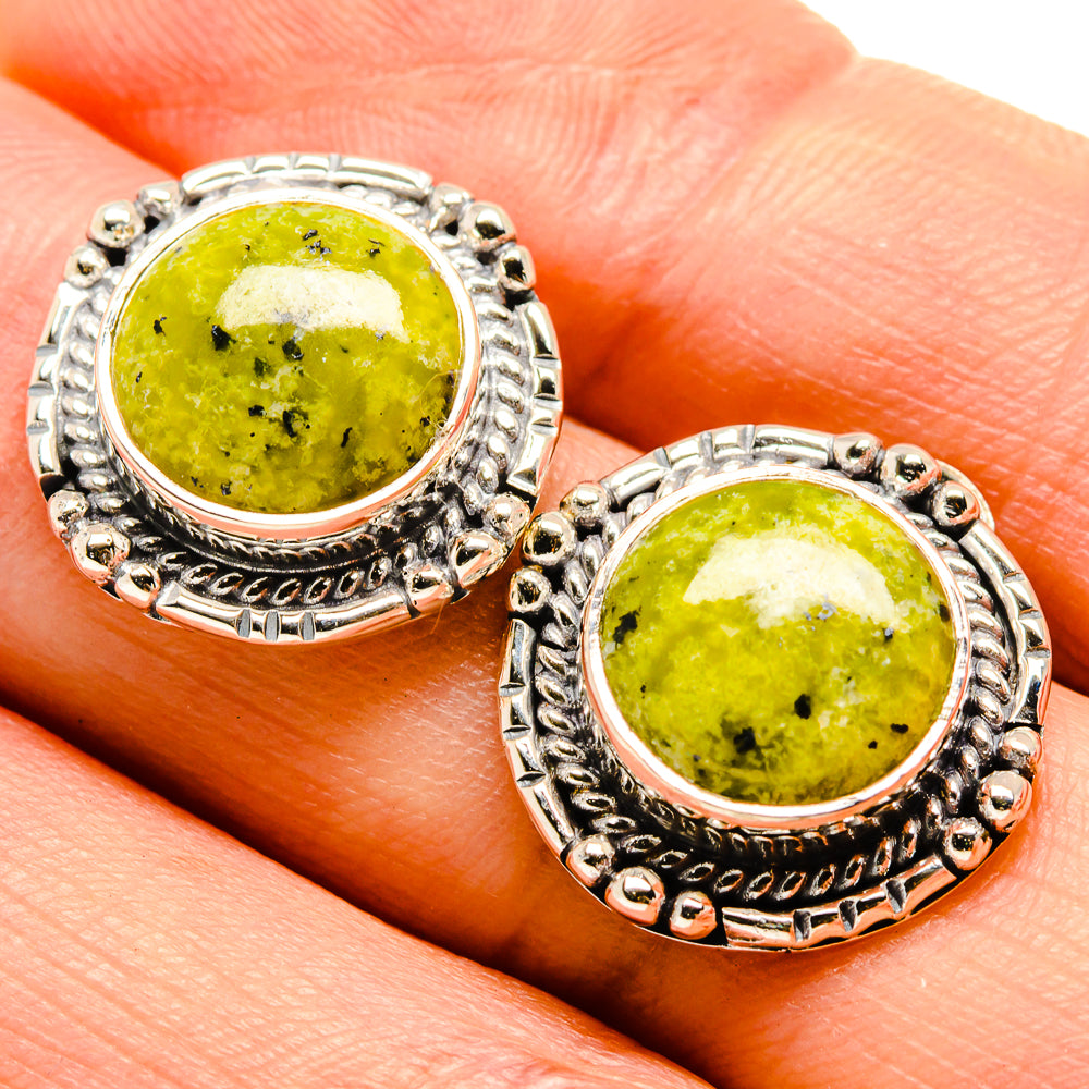 African Green Opal Earrings handcrafted by Ana Silver Co - EARR414676