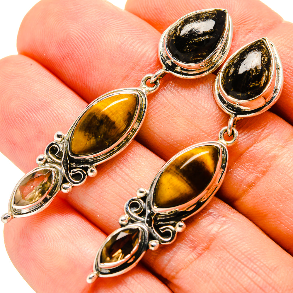 Tiger Eye Earrings handcrafted by Ana Silver Co - EARR414677