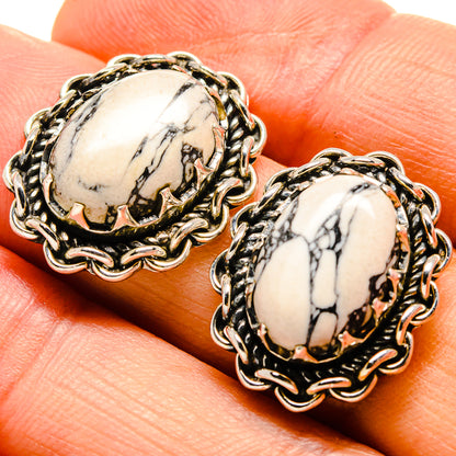 Howlite Earrings handcrafted by Ana Silver Co - EARR414682