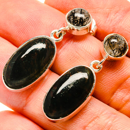 Green Moss Agate Earrings handcrafted by Ana Silver Co - EARR414683