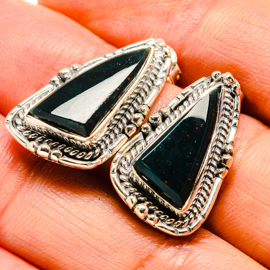 Bloodstone Earrings handcrafted by Ana Silver Co - EARR414690
