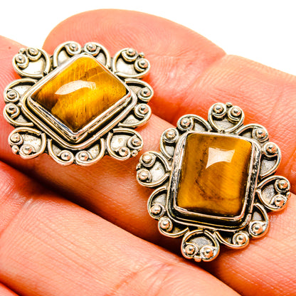Tiger Eye Earrings handcrafted by Ana Silver Co - EARR414694