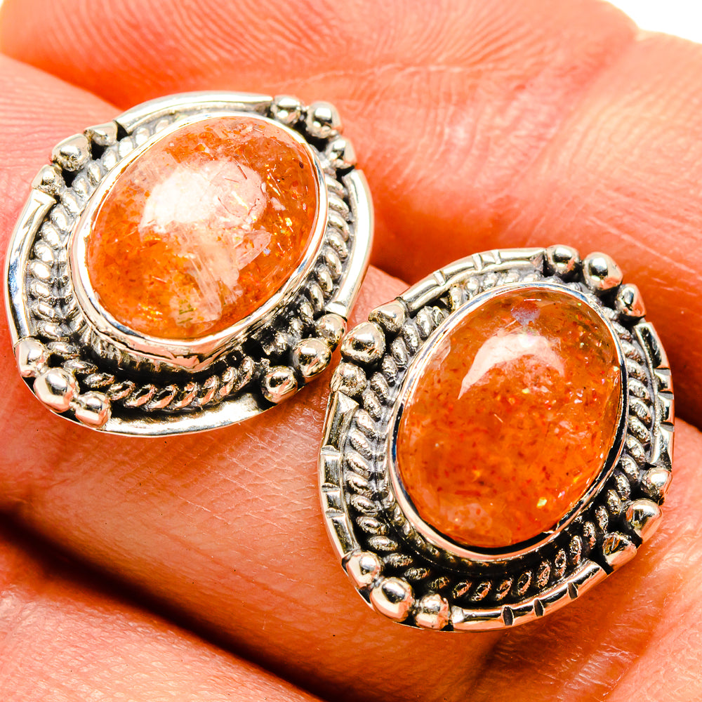 Sunstone Earrings handcrafted by Ana Silver Co - EARR414697