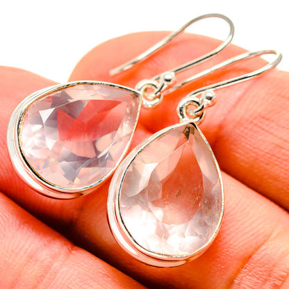Rose Quartz Earrings handcrafted by Ana Silver Co - EARR414710