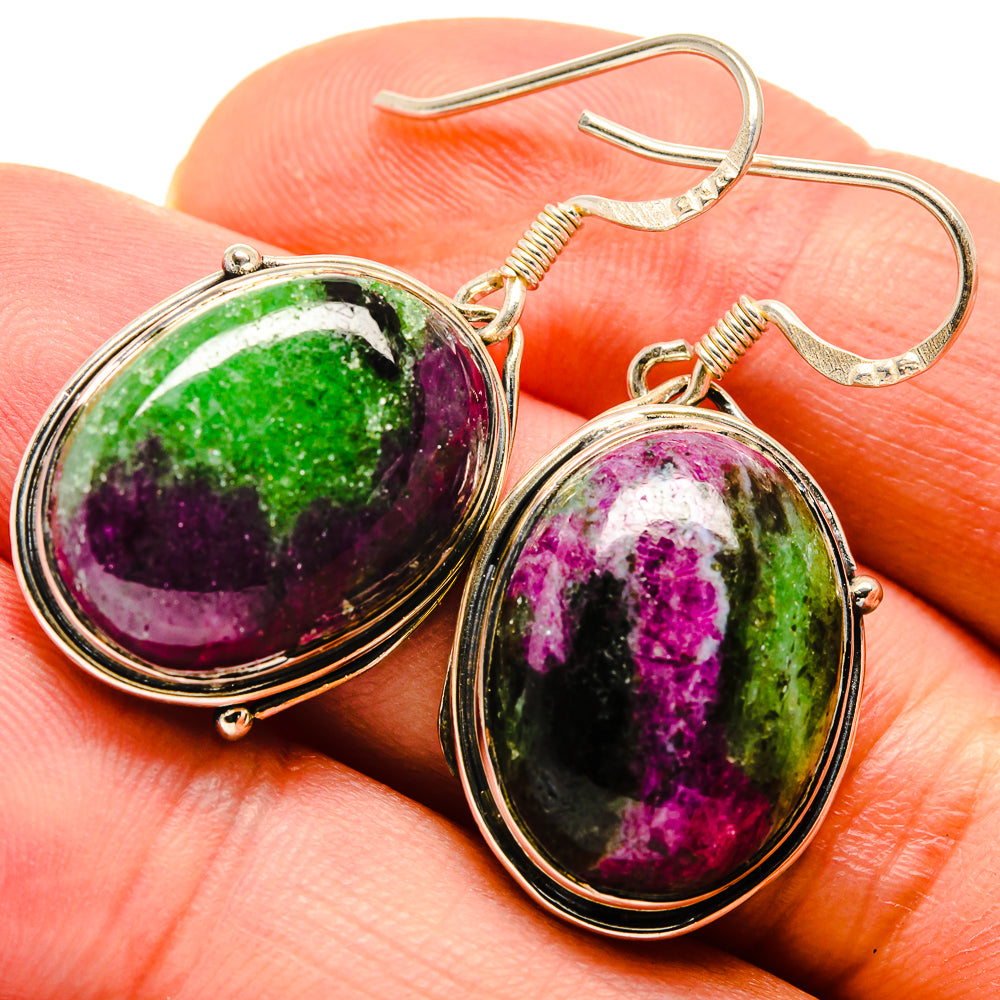 Ruby Zoisite Earrings handcrafted by Ana Silver Co - EARR414715