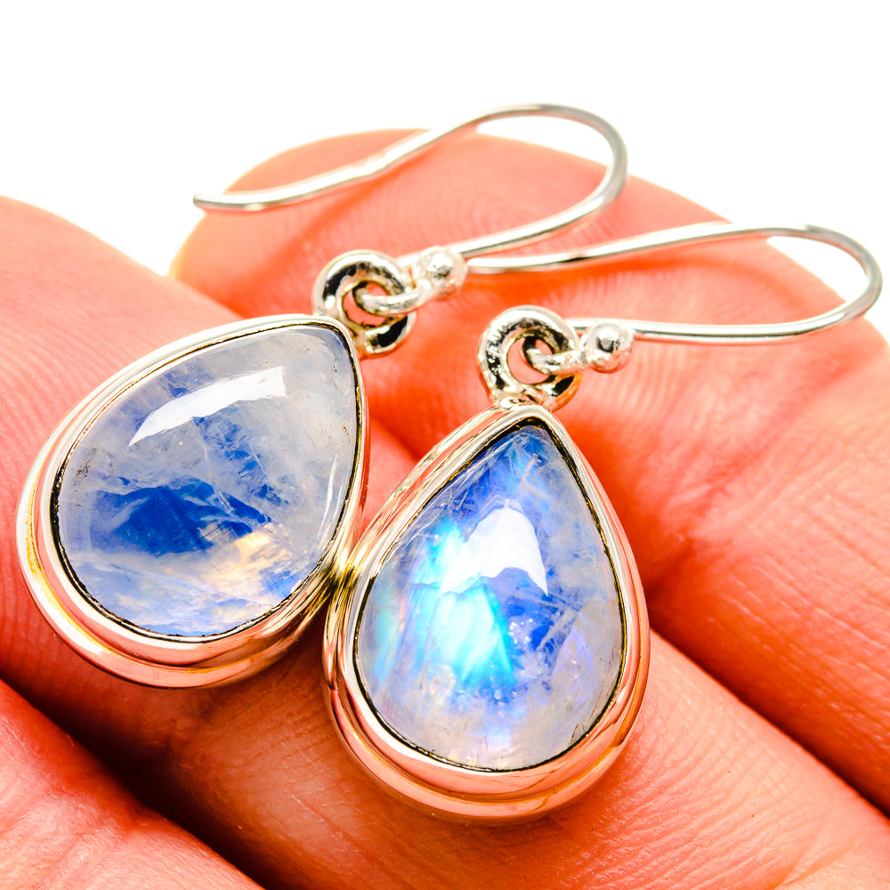 Rainbow Moonstone Earrings handcrafted by Ana Silver Co - EARR414716