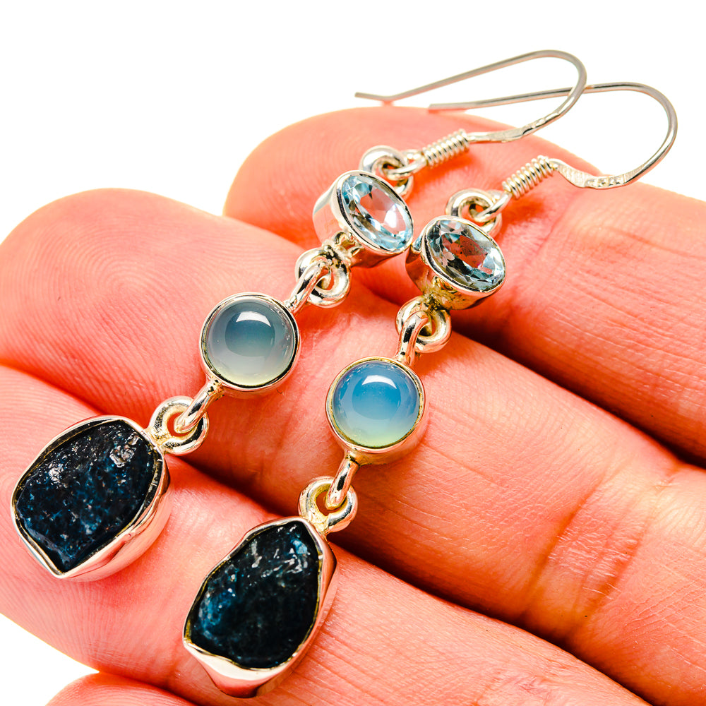 Blue Fluorite Earrings handcrafted by Ana Silver Co - EARR414720