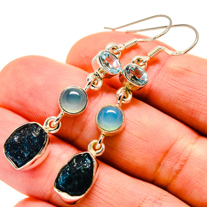 Blue Fluorite Earrings handcrafted by Ana Silver Co - EARR414720