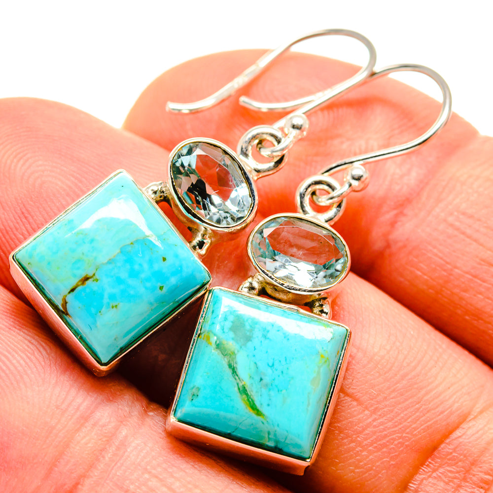Arizona Turquoise Earrings handcrafted by Ana Silver Co - EARR414722