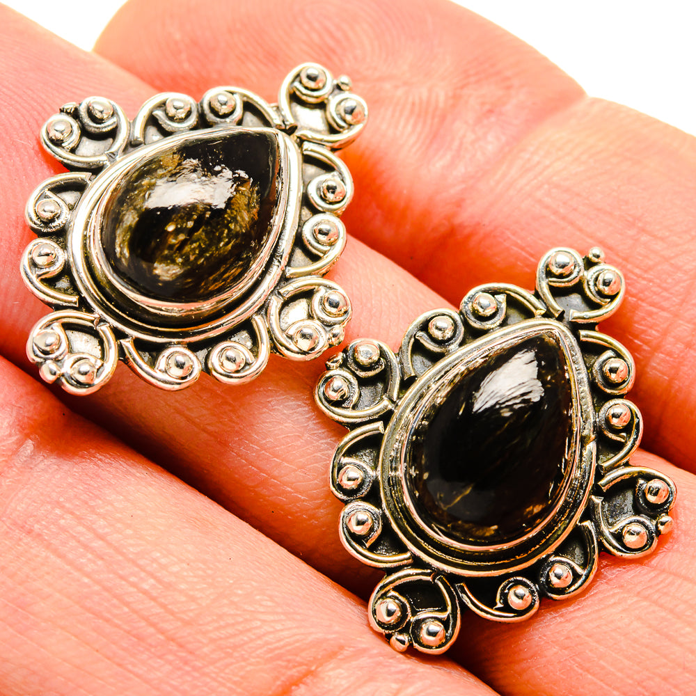 Golden Seraphinite Earrings handcrafted by Ana Silver Co - EARR414752