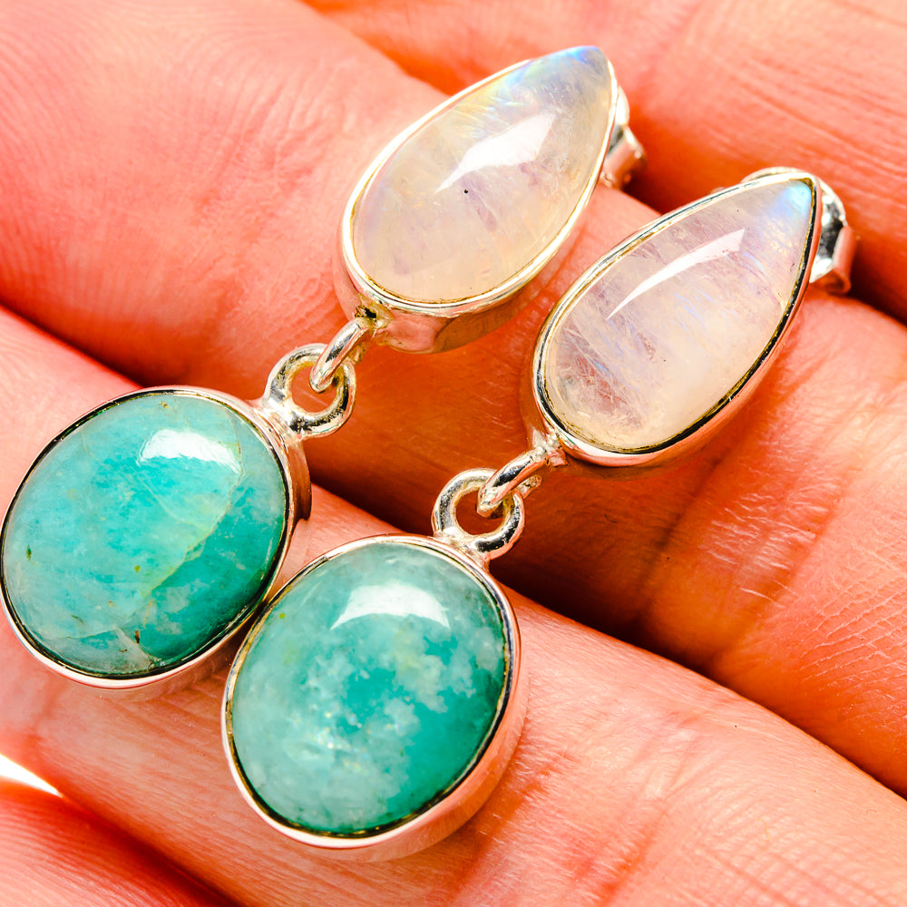 Amazonite Earrings handcrafted by Ana Silver Co - EARR414753