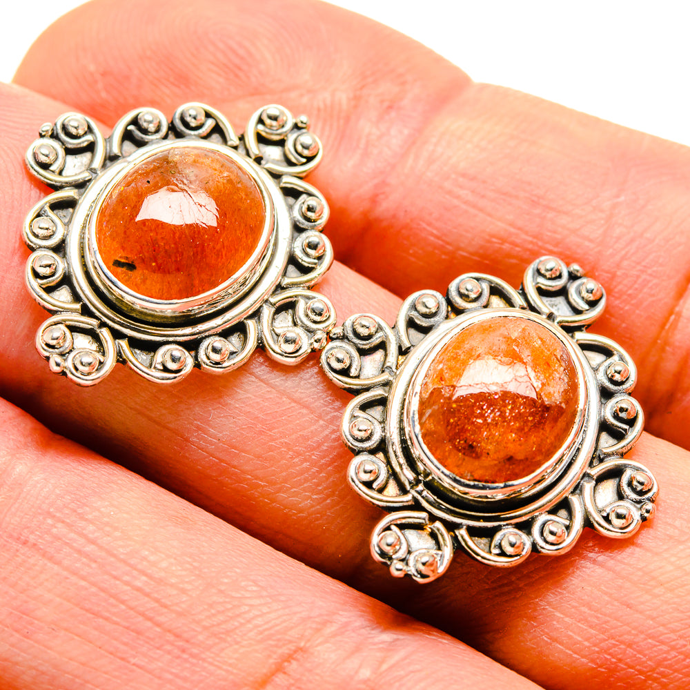 Sunstone Earrings handcrafted by Ana Silver Co - EARR414760