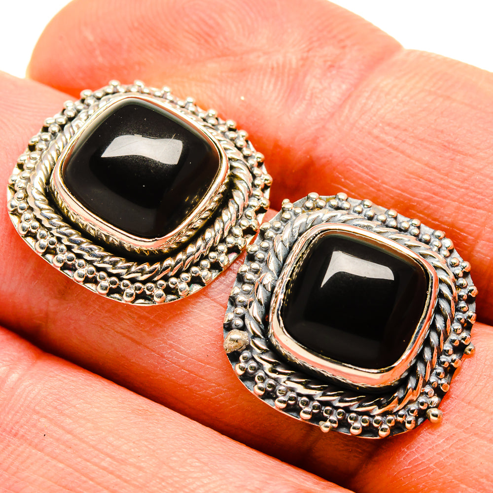 Black Onyx Earrings handcrafted by Ana Silver Co - EARR414762