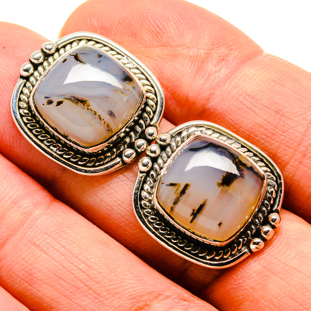 Montana Agate Earrings handcrafted by Ana Silver Co - EARR414766