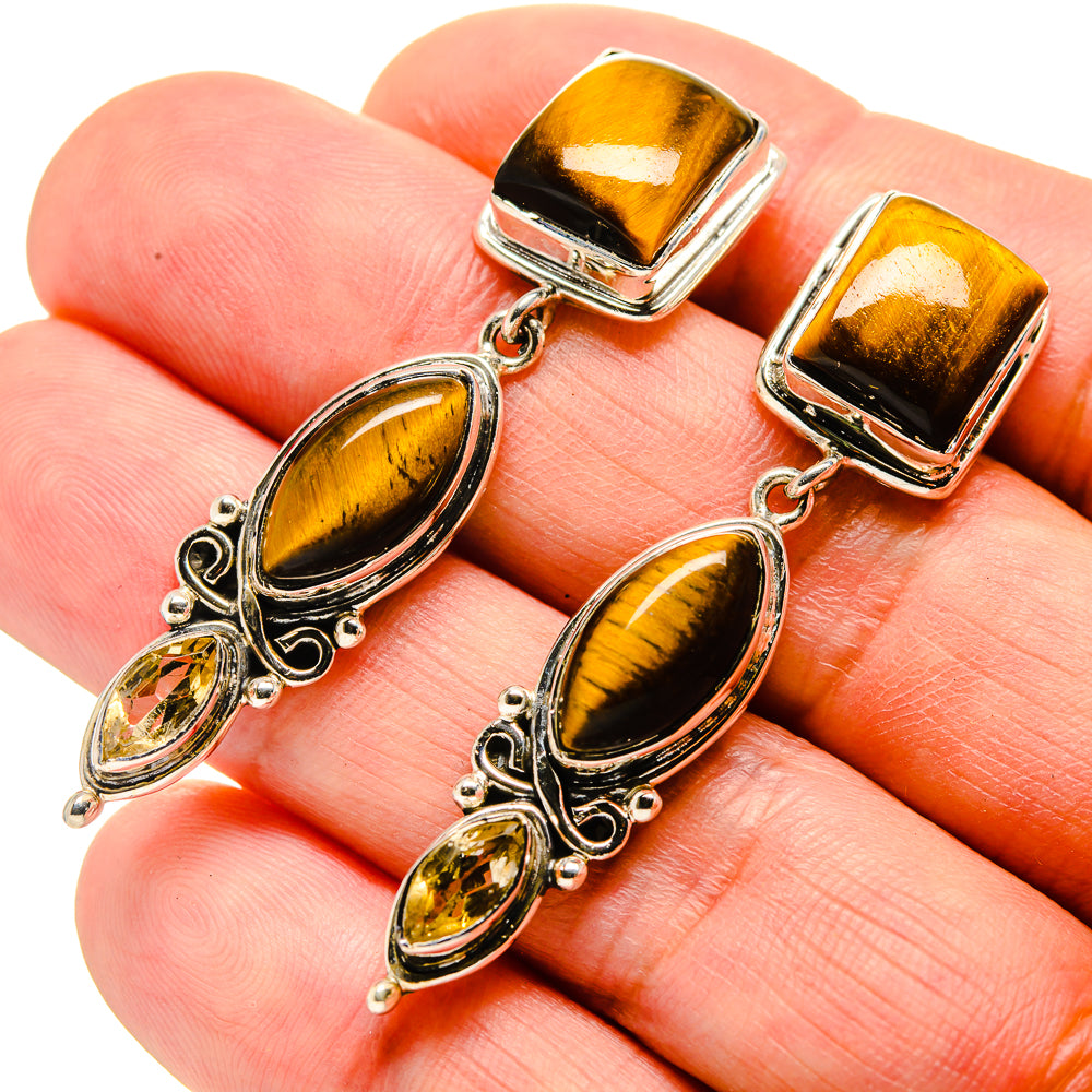Tiger Eye Earrings handcrafted by Ana Silver Co - EARR414780