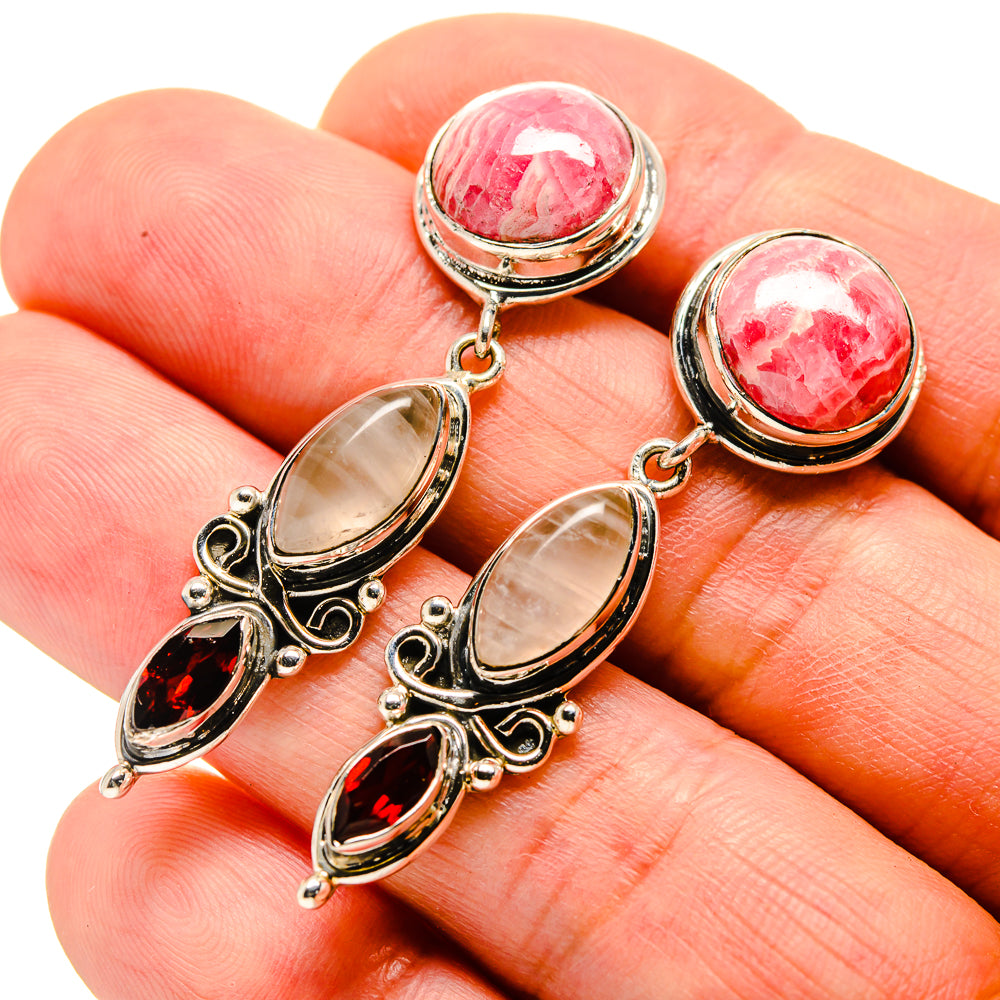Rhodochrosite Earrings handcrafted by Ana Silver Co - EARR414782