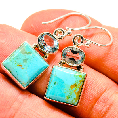Arizona Turquoise Earrings handcrafted by Ana Silver Co - EARR414786