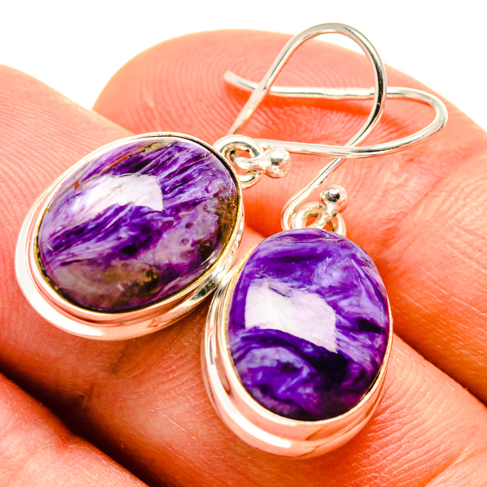 Charoite Earrings handcrafted by Ana Silver Co - EARR414787