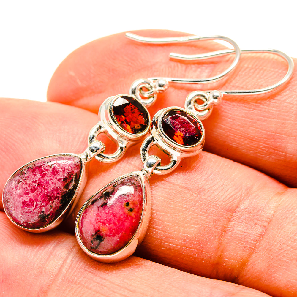 Rhodonite Earrings handcrafted by Ana Silver Co - EARR414797