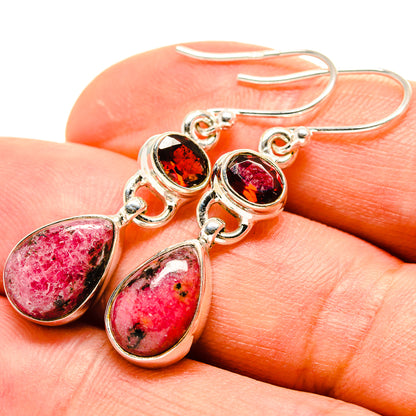 Rhodonite Earrings handcrafted by Ana Silver Co - EARR414797