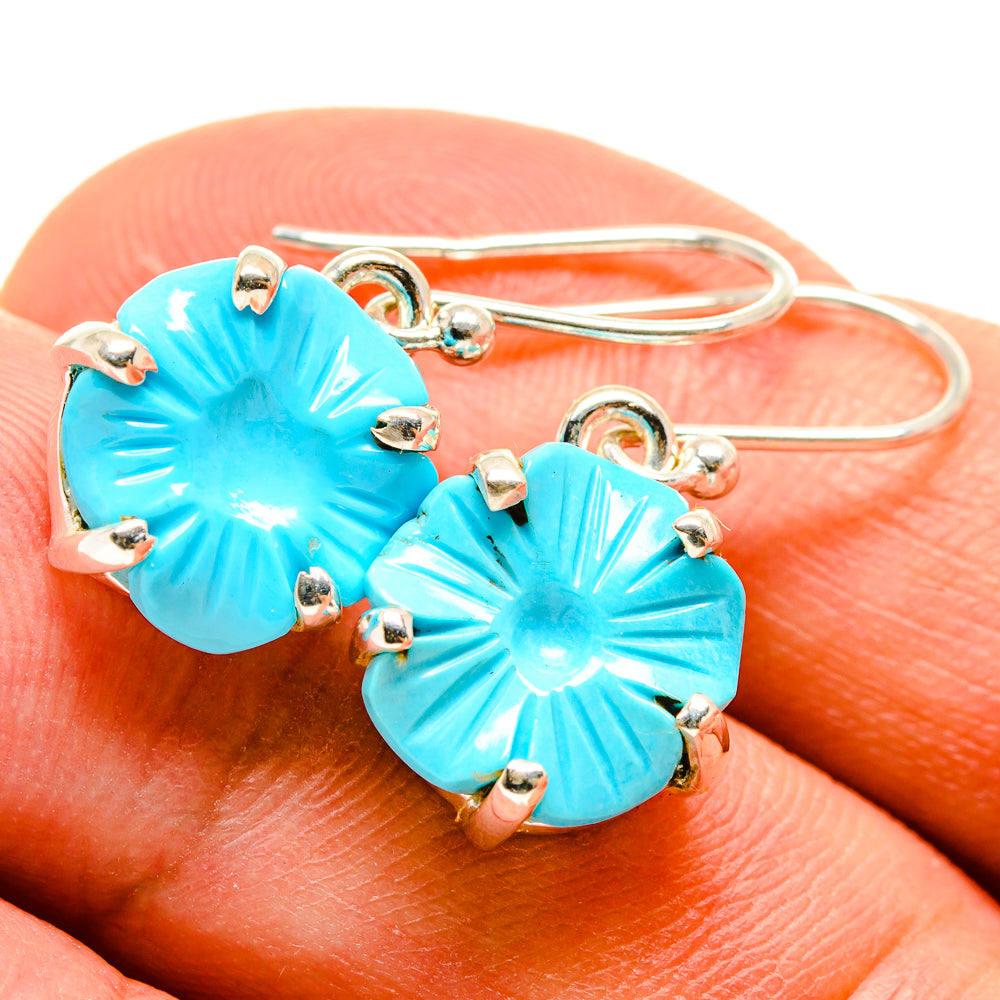 Arizona Turquoise Earrings handcrafted by Ana Silver Co - EARR414798