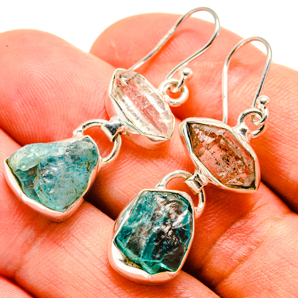Blue Fluorite Earrings handcrafted by Ana Silver Co - EARR414802