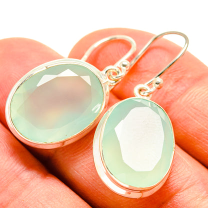 Aqua Chalcedony Earrings handcrafted by Ana Silver Co - EARR414803