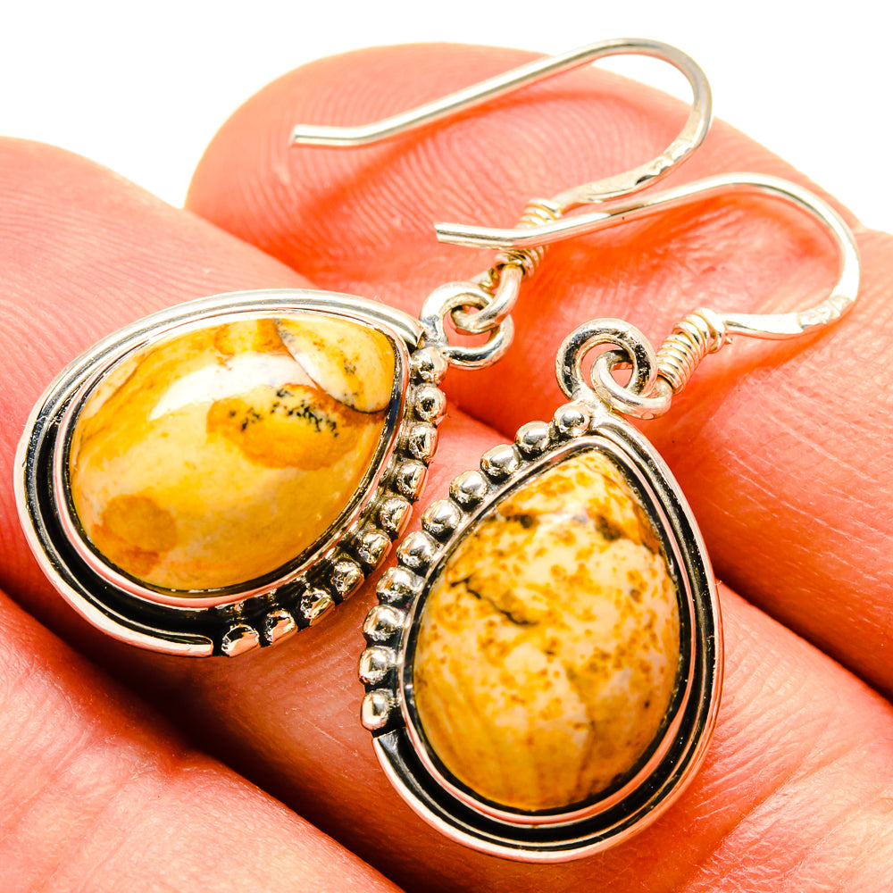 Picture Jasper Earrings handcrafted by Ana Silver Co - EARR414807