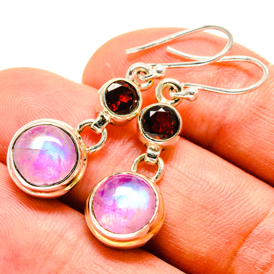 Pink Moonstone Earrings handcrafted by Ana Silver Co - EARR414817