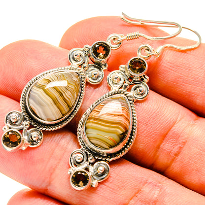 Botswana Agate Earrings handcrafted by Ana Silver Co - EARR414824